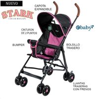 Coche Bastón Ebaby STARK Rosado