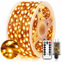 Luces De Hadas 50m 500 Led Alambre De Cobre Ámbar 8 Modos