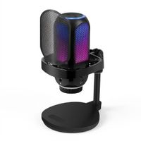 Micrófono Condensador RGB Sonido de Alta Calidad Streaming Grabación