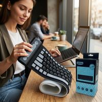 Teclado Inalámbrico Bluetooth Flexible De Silicona 107 Teclas Portátil