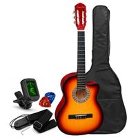 Guitarra Acustica Nylon color Sunburst Con Funda Afinador Digital y Accesorios