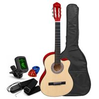 Guitarra Acustica Nylon color Natural Con Funda Afinador Digital y Accesorios