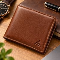 Billetera De Cuero Vacuno Aldebarán 1166. Amplia Capacidad Café