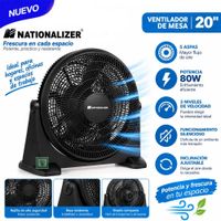 Ventilador de Piso Nationalizer NN-KYT50 80W Negro