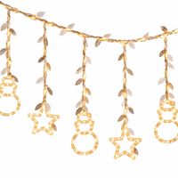 Luces LED Navideñas Cortina 3 Metros 4 Hombres de Nieve 4 Estrellas