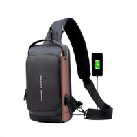 Morral Antirrobo Con Clave Impermeable Carga Usb Pechera Dorado
