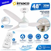 Ventilador de Techo Decorativo con Luz Led y Control CF4835DC