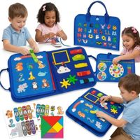 Juego Libro Didáctico Montessori Actividad Sensoriales Azul