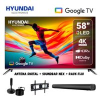 Televisor Smart TV 58'' HYUNDAI QLED UHD 4K HYLED5813QG - Ant - Rack  - Soundbar Nex