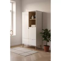 Aparador Alto Moderno Rivas 2 Puertas 1 Cajón Blanco RyR MUEBLES