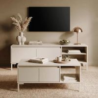 Mesa de Centro Moderna Barilari 2 Cajones Capri RyR MUEBLES