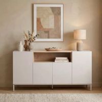 Aparador Moderno Santiago 4 Puertas Taupe y Duna RyR MUEBLES