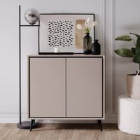 Aparador Corto Moderno Acosta 2 Puertas Taupe RyR MUEBLES