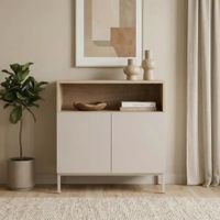 Aparador Pequeño Moderno Santiago 2 Puertas Taupe y Duna RyR MUEBLES