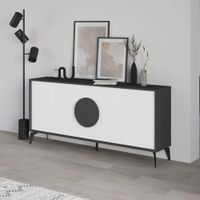 Aparador Moderno Sheril 4 Puertas Negro y Blanco RyR MUEBLES