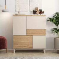 Aparador Alto Moderno Loren 4 Puertas 2 Cajones Capri y Duna RyR MUEBLES
