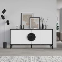 Aparador Moderno Sheril 4 Puertas Mamba y Blanco RyR MUEBLES