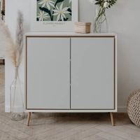 Aparador Corto Moderno Acosta 2 Puertas Blanco RyR MUEBLES