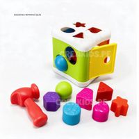 Cubo Didáctico Clasificador de Formas con Martillo para Bebés
