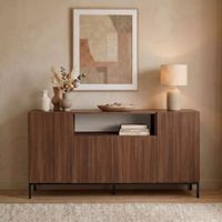 Aparador Moderno Santiago 4 Puertas Marrón RyR MUEBLES