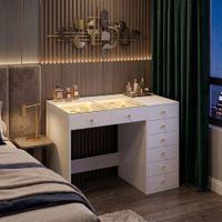 Tocador Moderno Glam Chic 8 Cajones Blanco RyR MUEBLES