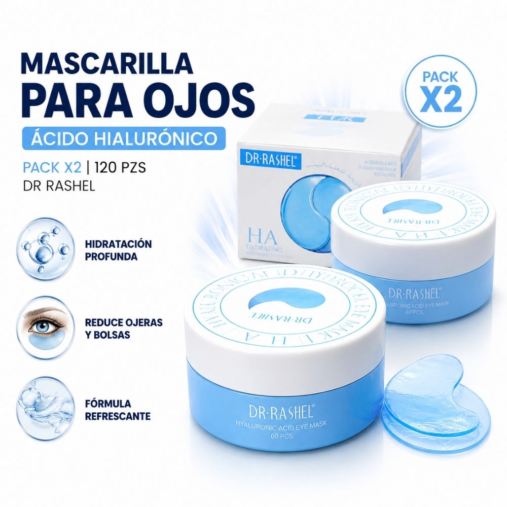 PACK 2 MASCARILLA PARA OJOS ÁCIDO HIALURÓNICO 60 PZS DR RASHEL