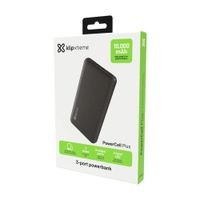 Power Bank Klip Xtreme 10000mAh USB-C 15W 3 Puertos Negro KPB-500