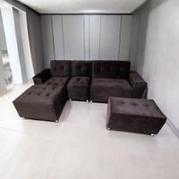 Mueble seccional L-CAMA CHOCOLATE + 2 COJINES