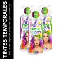 Pack x3 Tinte Temporal en Spray Glitter 120 ml - SAMANTHA