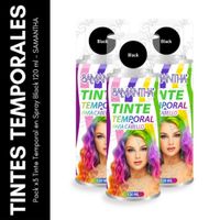 Pack x3 Tinte Temporal en Spray Black 120 ml - SAMANTHA