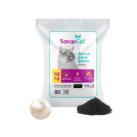 Arena Perlada Super Premium Sonqocat Para Gatos - Carbón - 10kg