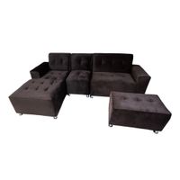mueble seccional L-cama COLOR NEGRO + 3 cojines de regalo