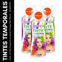 Pack x3 Tinte Temporal en Spray Orange Red 120 ml - SAMANTHA