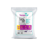 Arena Perlada Super Premium Sonqocat Para Gatos - Aroma lavanda - 10kg