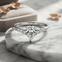 Anillo de Compromiso Afrodita 378 Princesa Plata Maciza Bañado en Oro Blanco T7