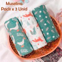 Manta Muselina para Bebé Pack x 3 Unidades SMT45