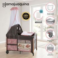 Cuna Corral con Cambiador 3 en 1 ALANA con Colchón Pink