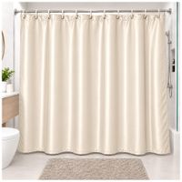 Cortina de Baño Elegante Satinada con Colgadores Beige TH5