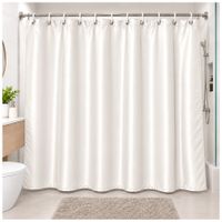 Cortina de Baño Elegante Satinada con Colgadores Blanco TH5