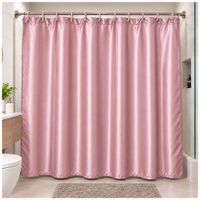 Cortina de Baño Elegante Satinada con Colgadores Rosado TH5