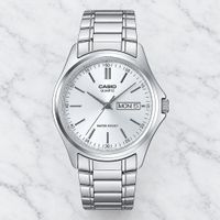 Reloj Casio MTP-1239D-7ADF para Hombre Plateado Esfera Plateada Acero Día y Fecha