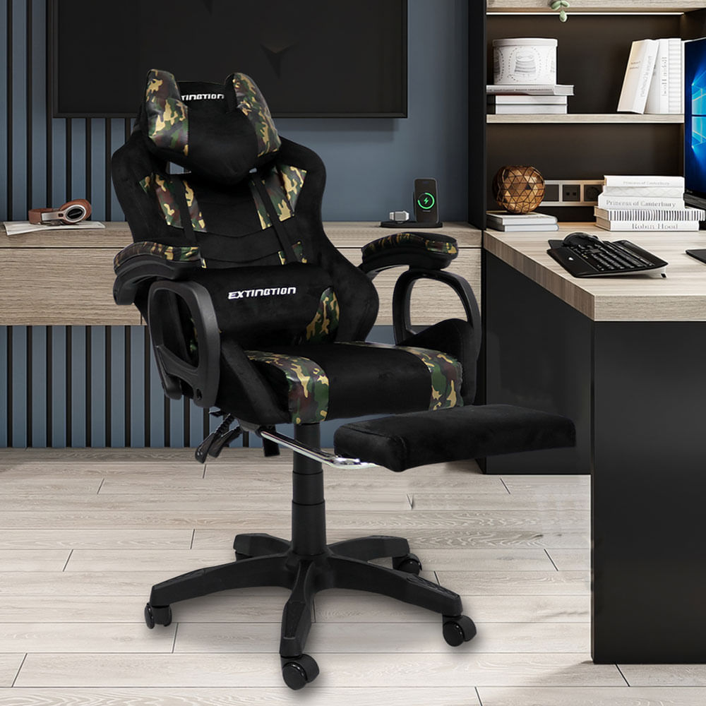 Silla Gamer Extingtion Sapp Gamuza-Cuerina Color Camuflaje