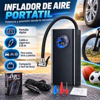 INFLADOR DE AIRE ELÉCTRICO PORTÁTIL DIGITAL PARA AUTO MOTO BICICLETA Y PELOTAS 12V
