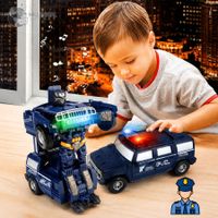 Carro Robot Transformer 2 en 1 para Niños Color Azul