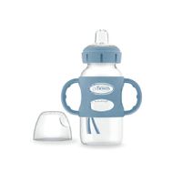 BIBERÓN DR. BROWN'S DE TRANSICIÓN PICO DE PATO CON ASAS 9 OZ 250 ML- AZUL