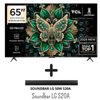 TELEVISOR TCL 65 PULGADAS SMART TV QD MINILED 4K UHD GOOGLE TV 144HZ 65C6K SOUNDBAR LG