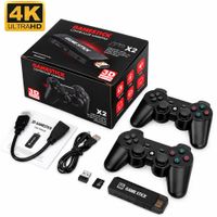 CONSOLA DE VIDEOJUEGOS  GAME STICK X2 30000 JUEGOS 2 MANDOS INALAMBRICOS RECARGABLES.