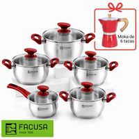 Juego De Ollas Facusa 10pzs + Cafetera Moka