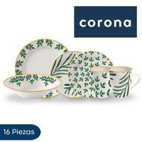 Vajilla 16 Piezas Corona Salvia Para Uso Diario