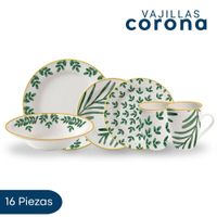 Vajilla Corona Salvia 16 Piezas Para Cuatro Personas